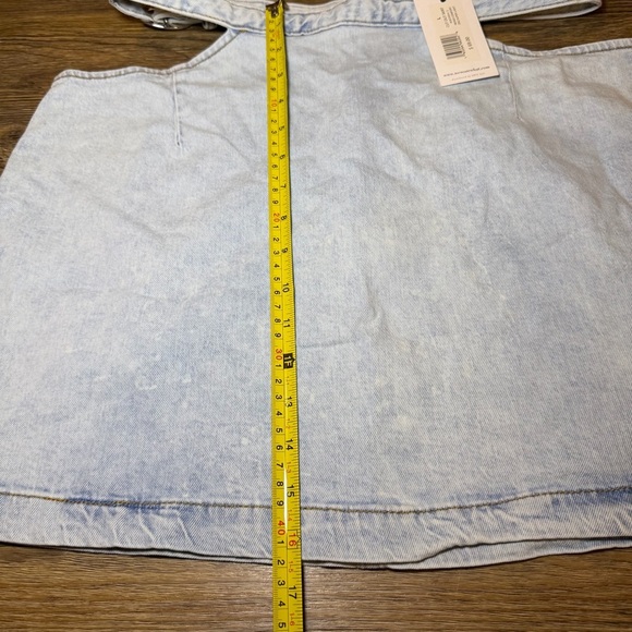 WeWoreWhat Light Wash Denim Mini Skirt with Cut-Out Waist Size L NWT - Picture 12 of 13